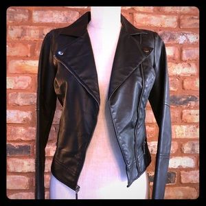 Vegan leather biker jacket